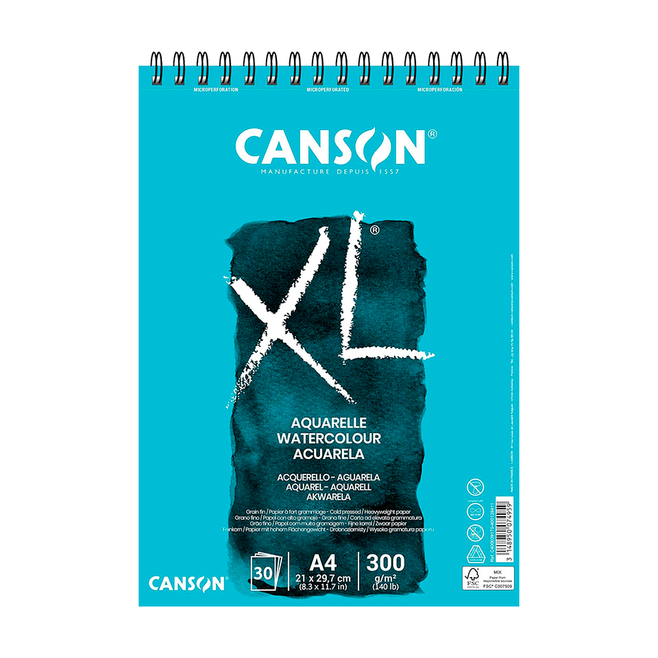Croquera Canson XL Aquarelle - Distintas Medidas 3