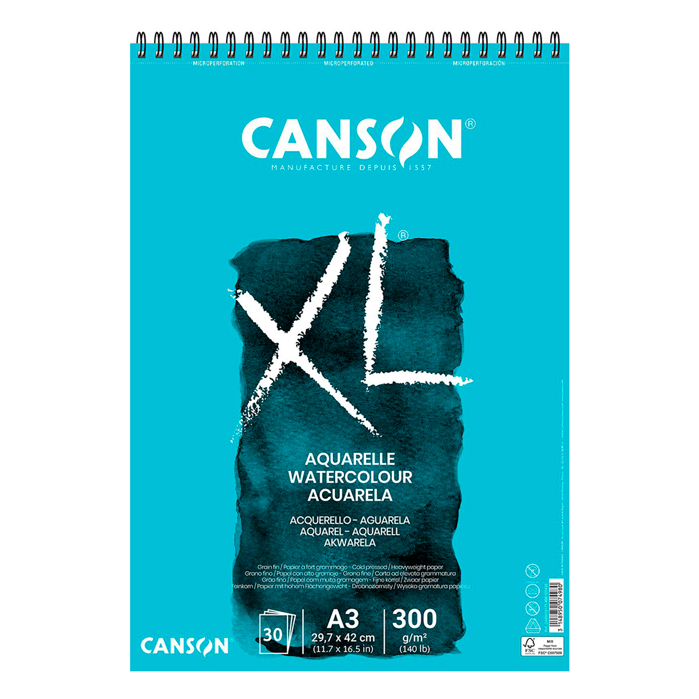 Croquera Canson XL Aquarelle - Distintas Medidas 4