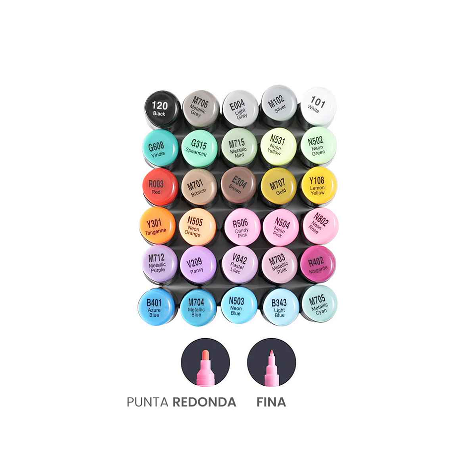 Set 30 Marcadores Acrilicos Punta Fina y Redonda 2