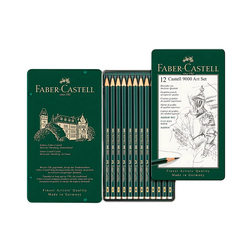 Set 12 Lapices Grafito Faber Castell 9000 Art Set 2
