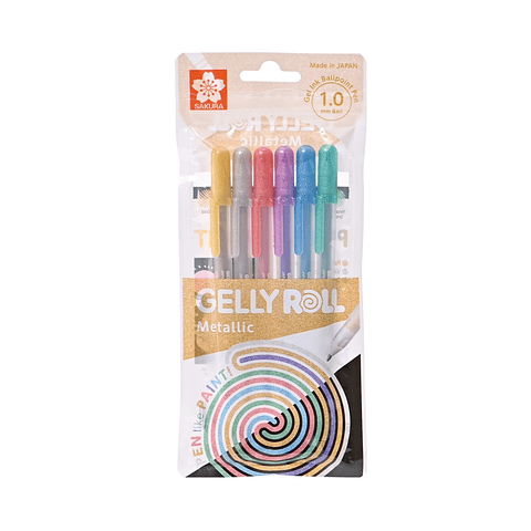 Lapiz Gel Gelly Roll Sakura Metallic 6 Colores