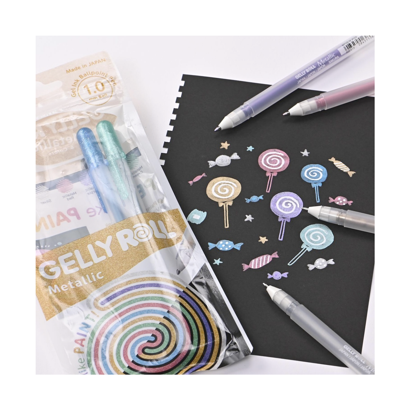 Lapiz Gel Gelly Roll Sakura Metallic 6 Colores 2