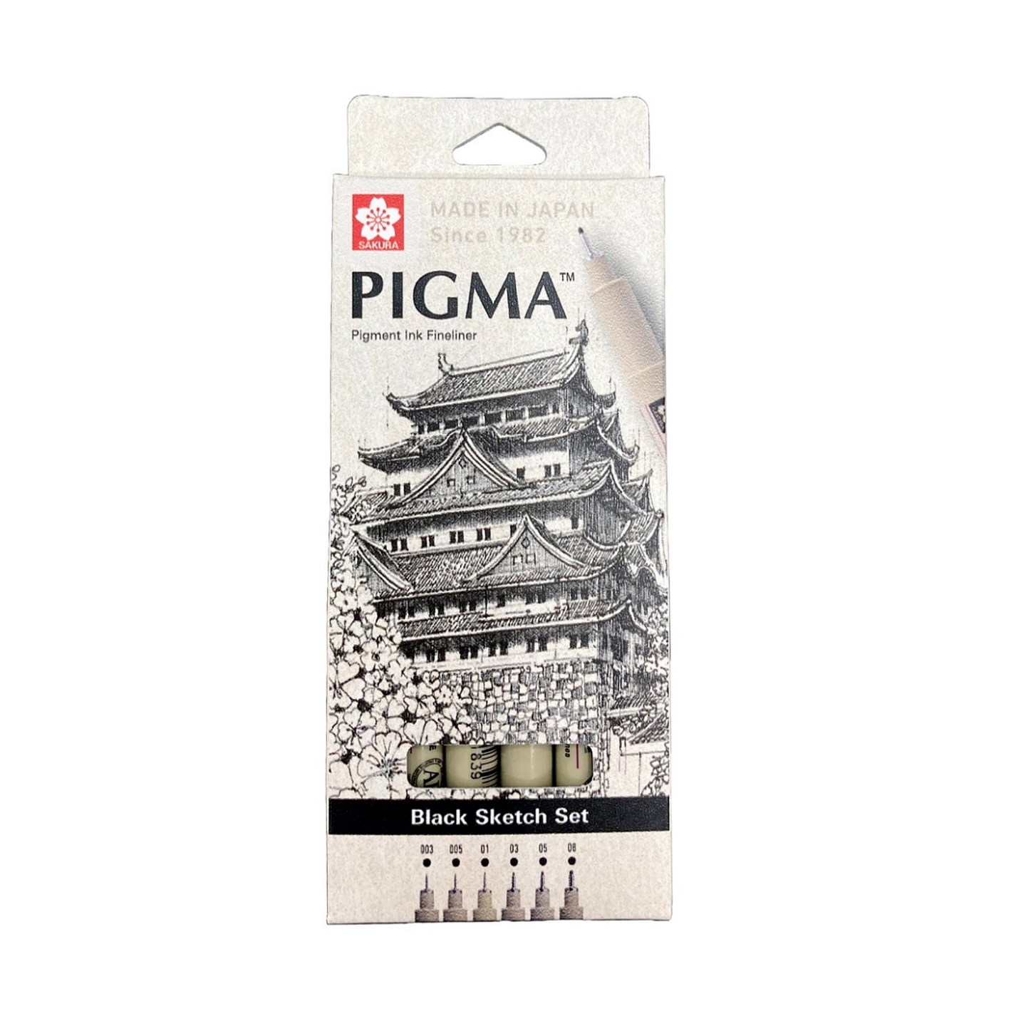 Set de Tiralínea Pigma Micron Sakura Negro 6 Grosores 1