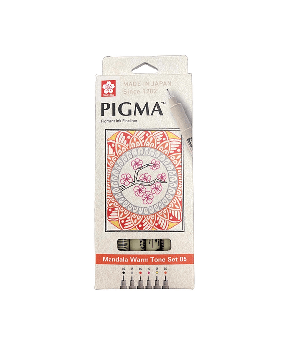 Set de Tiralínea Pigma Micron Sakura 05 Mandala 6 Col Cálidos