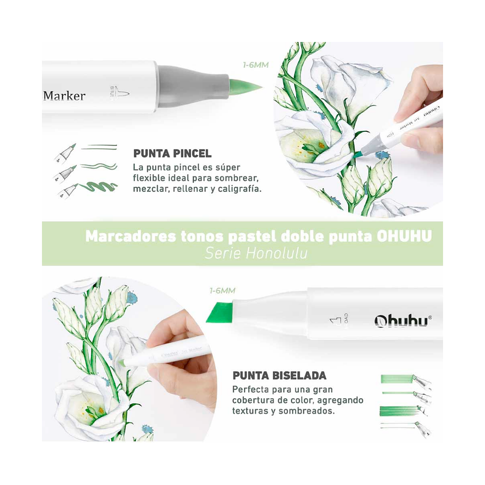 Ohuhu 96 Marcadores Pastel De Dulzura Y Florecimiento 3