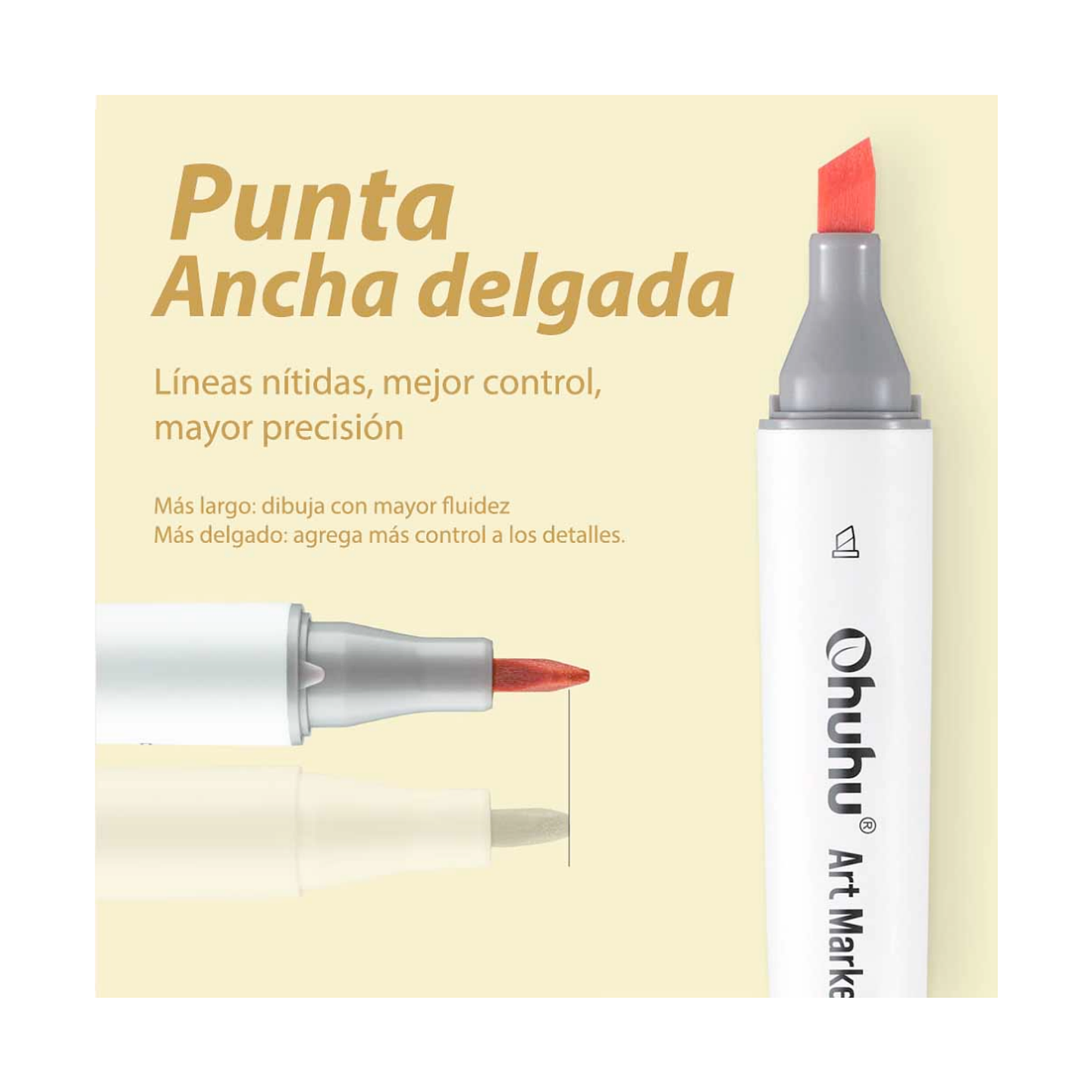 Ohuhu 60 Marcadores De Alcohol + 1 Blender Fina y Biselada 4