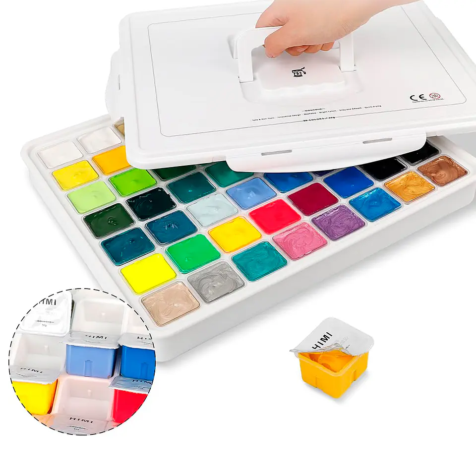 Set Gouache 56 Colores / 30GR (Estuche Blanco) 3