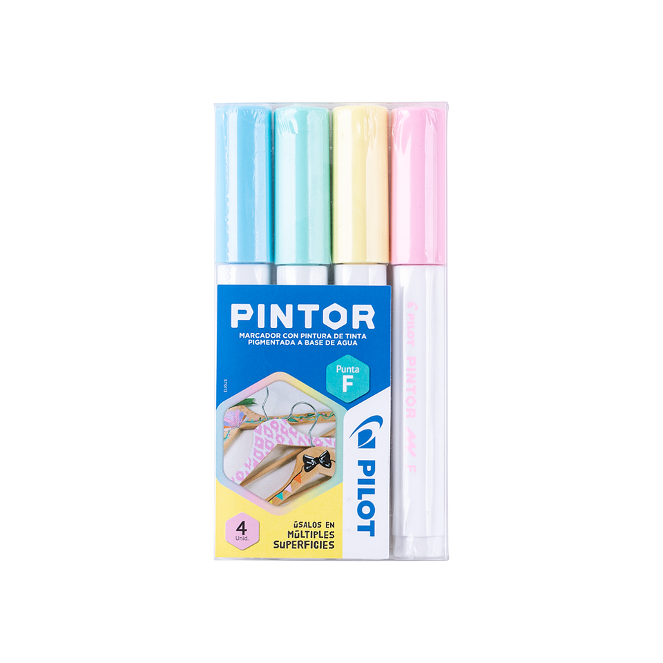 Set Pintor Pastel Punta Fina 4 Colores 1