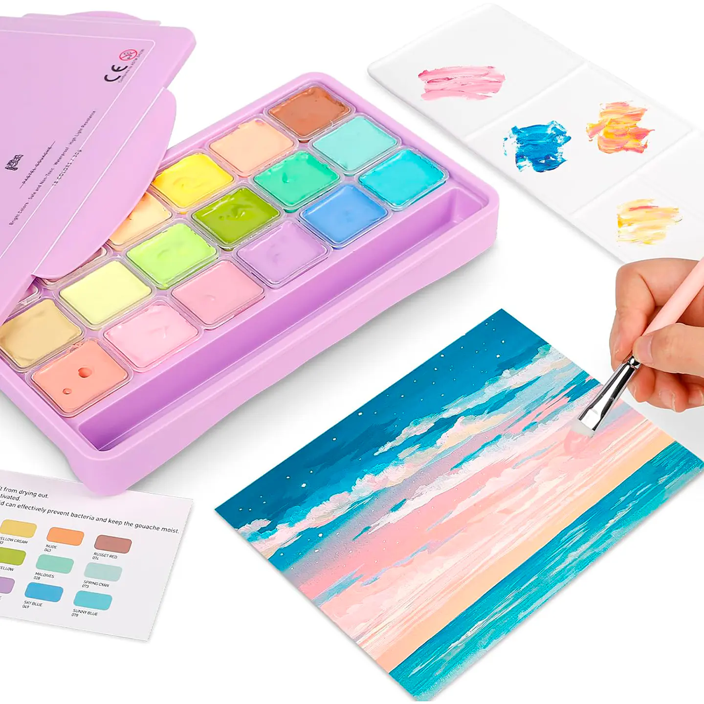 Set De Pintura 18 Colores Gouache Pastel Himi 30g 4