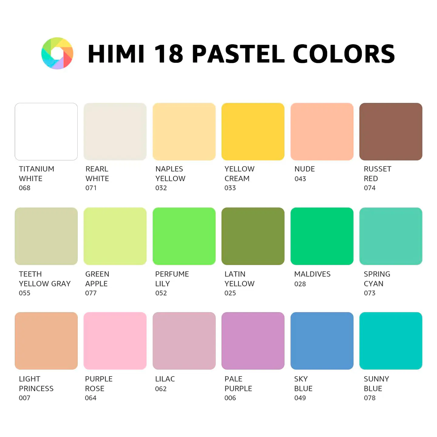 Set De Pintura 18 Colores Gouache Pastel Himi 30g 5