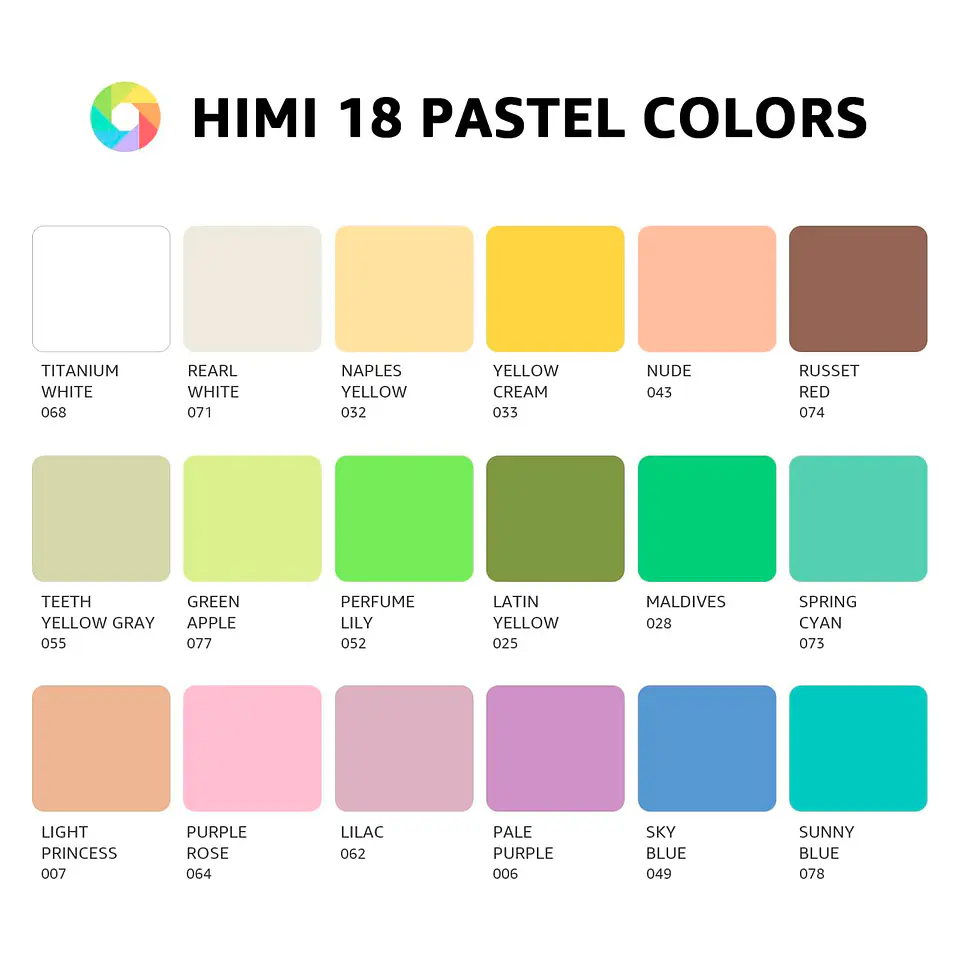 Set De Pintura 18 Colores Gouache Pastel Himi 30g 5