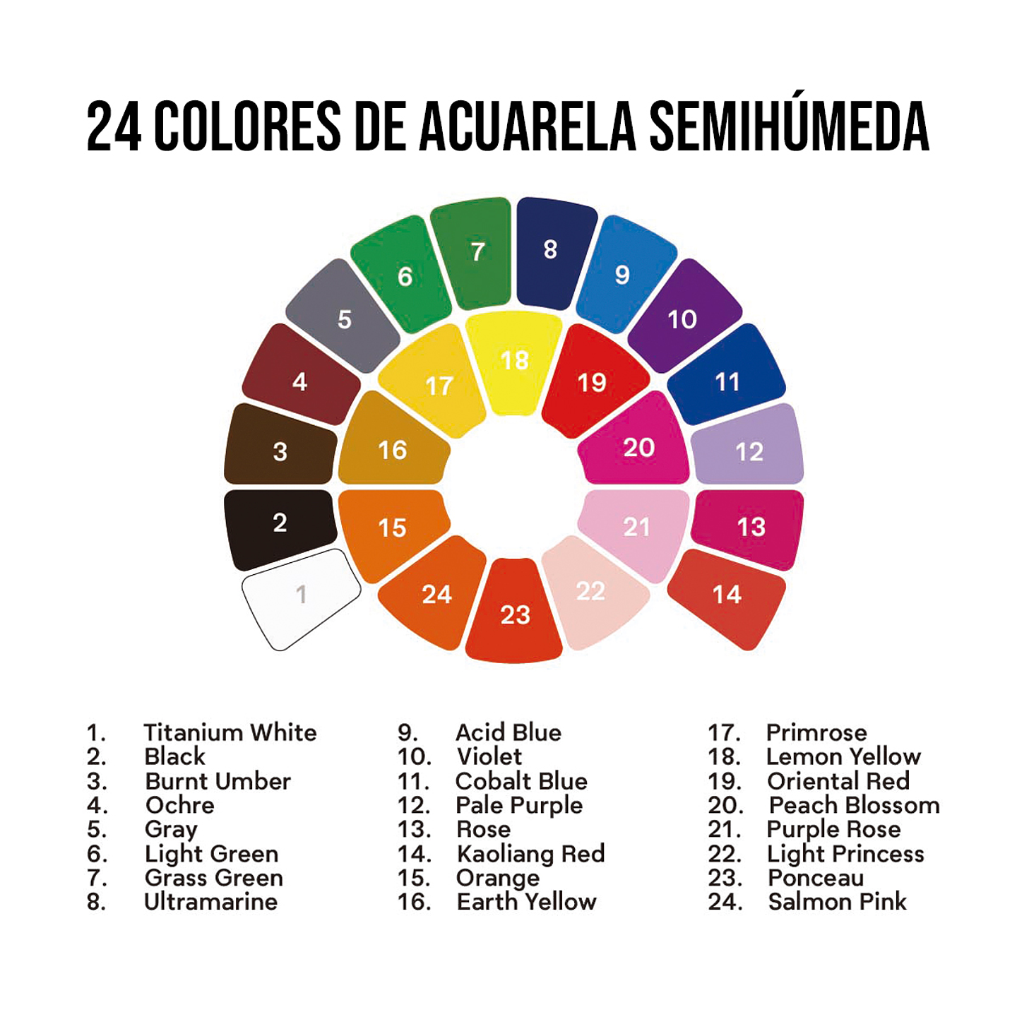 Himi Set de Pintura Semi Humeda 24 Colores 5