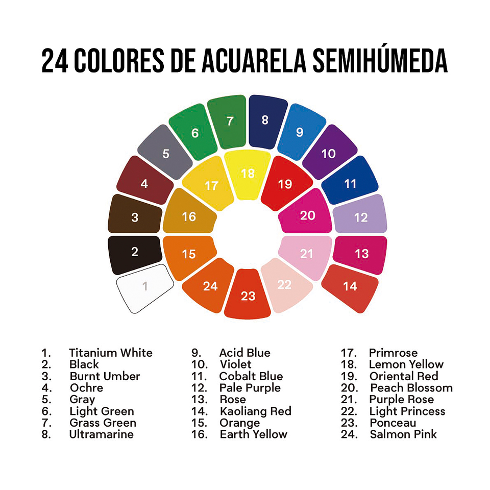 Himi Set de Pintura Semi Humeda 24 Colores 5