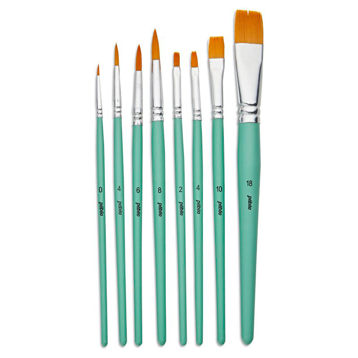 Pinceles Pebeo Acrílico Fluido Set 8 Redondos y Planos 2