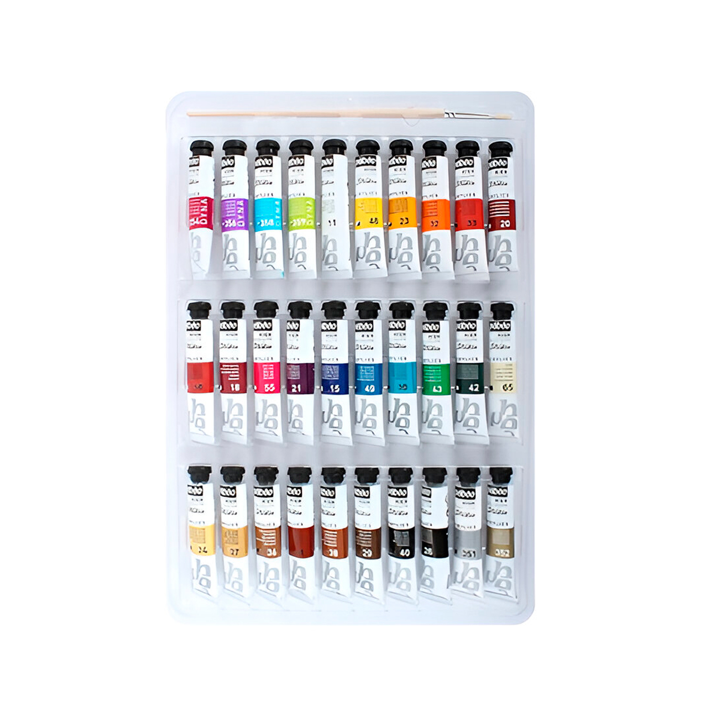 Acrílico Pebeo Studio Set 30 Colores 20ml + Pincel 2