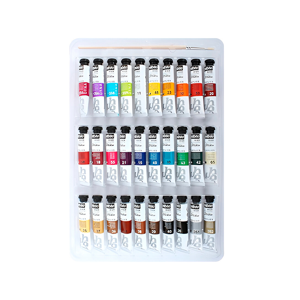 Acrílico Pebeo Studio Set 30 Colores 20ml + Pincel 2
