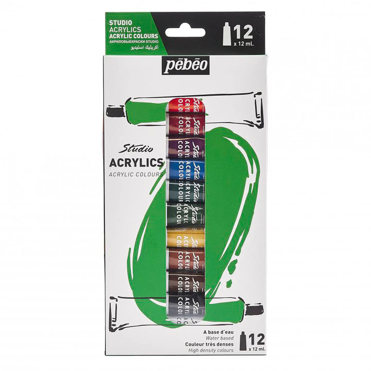 Acrílico Pebeo Studio Set 12 Colores 12ml 1