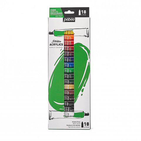 Acrílico Pebeo Studio Set 18 Colores 12ml
