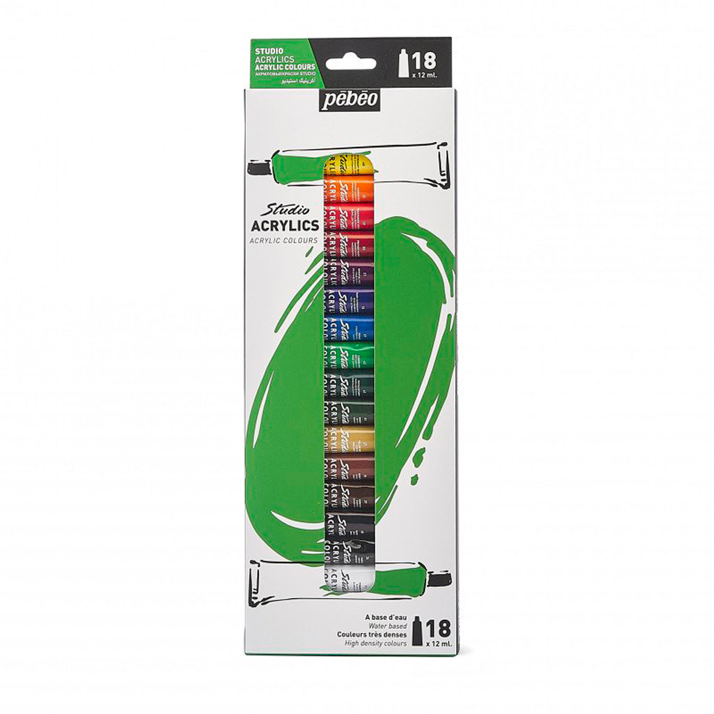 Acrílico Pebeo Studio Set 18 Colores 12ml 1