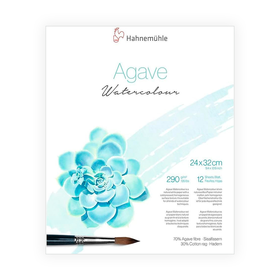 Block Acuarela Agave 290gr 12 Hojas - Hahnemühle 3