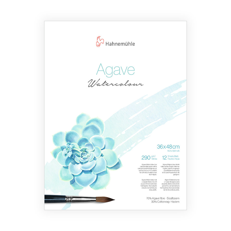 Block Acuarela Agave 290gr 12 Hojas - Hahnemühle 5