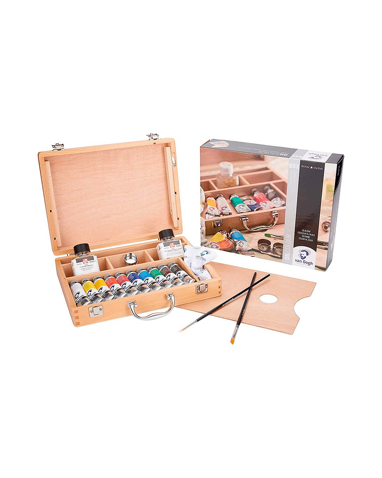 Óleo Van Gogh Caja Madera 10 Colores 40ml + Accesorios