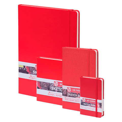 Libreta Sketchbook Roja Lisa 140grs 80hjs - Art Creation