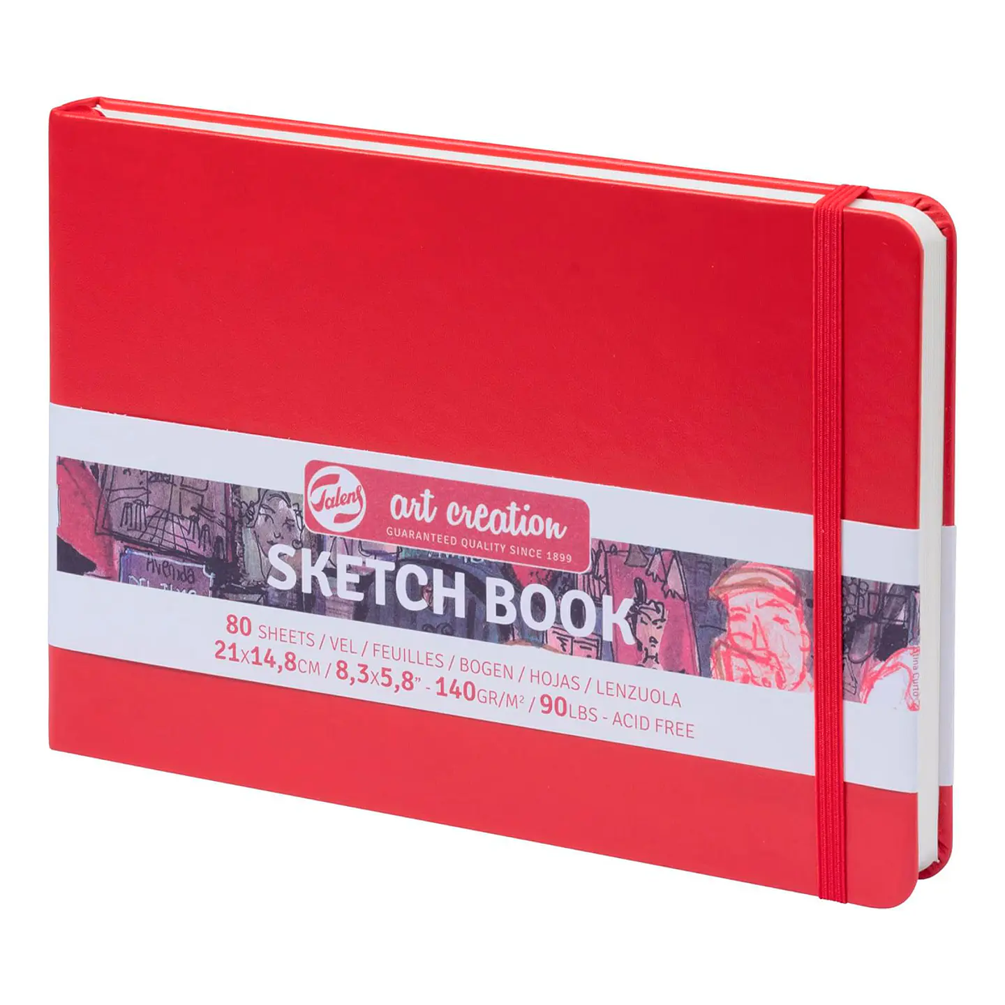 Libreta Sketchbook Roja Lisa 140grs 80hjs - Art Creation 4
