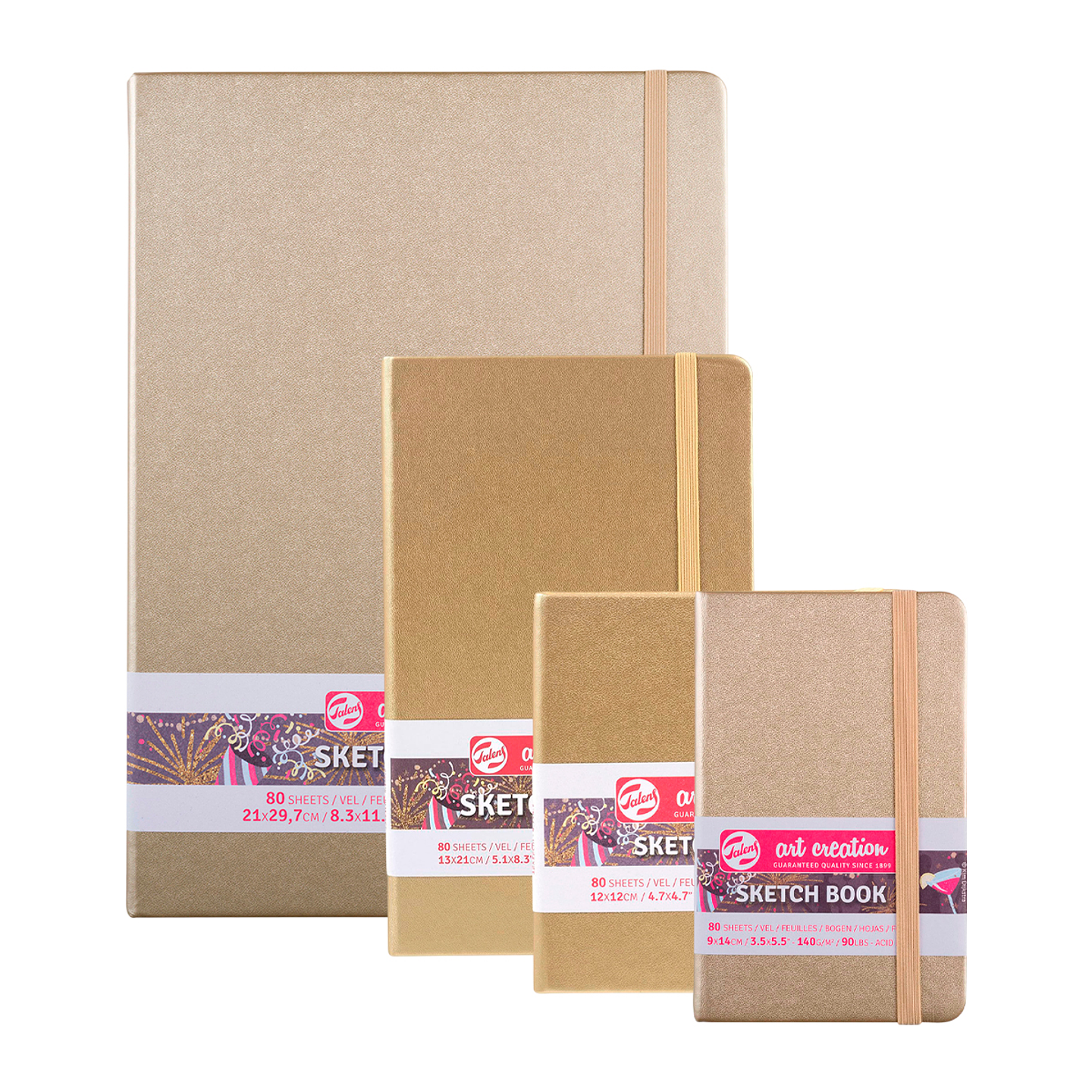 Libreta Sketchbook Dorada Lisa 140grs 80hjs - Art Creation 1