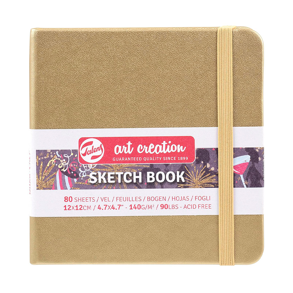 Libreta Sketchbook Dorada Lisa 140grs 80hjs - Art Creation 3