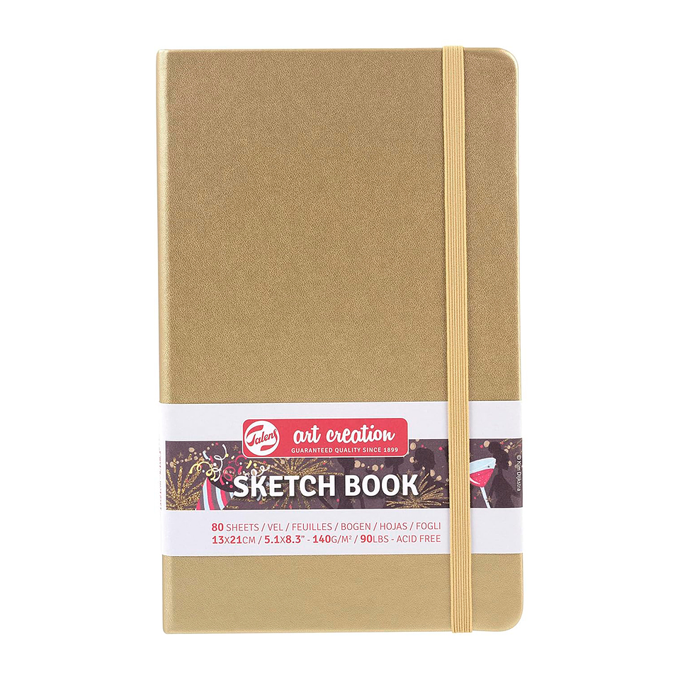 Libreta Sketchbook Dorada Lisa 140grs 80hjs - Art Creation 4