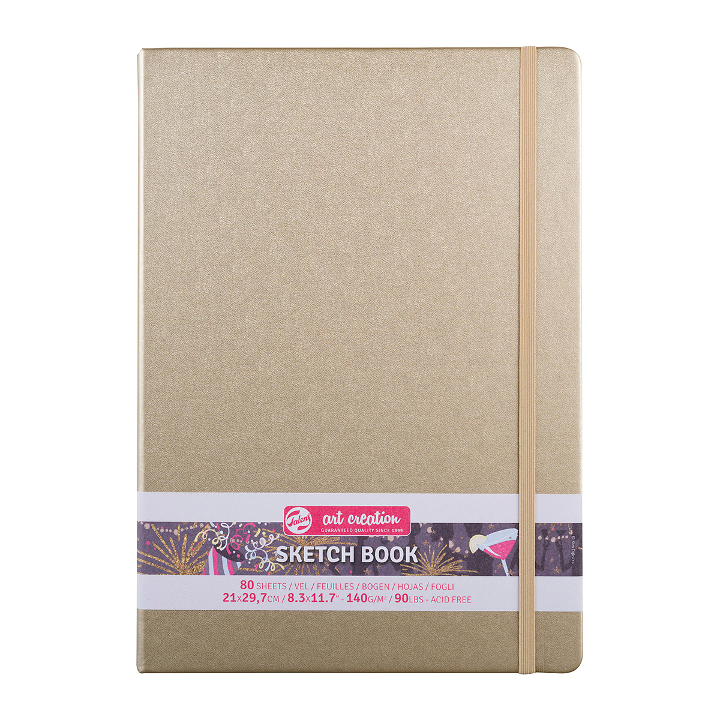 Libreta Sketchbook Dorada Lisa 140grs 80hjs - Art Creation 5