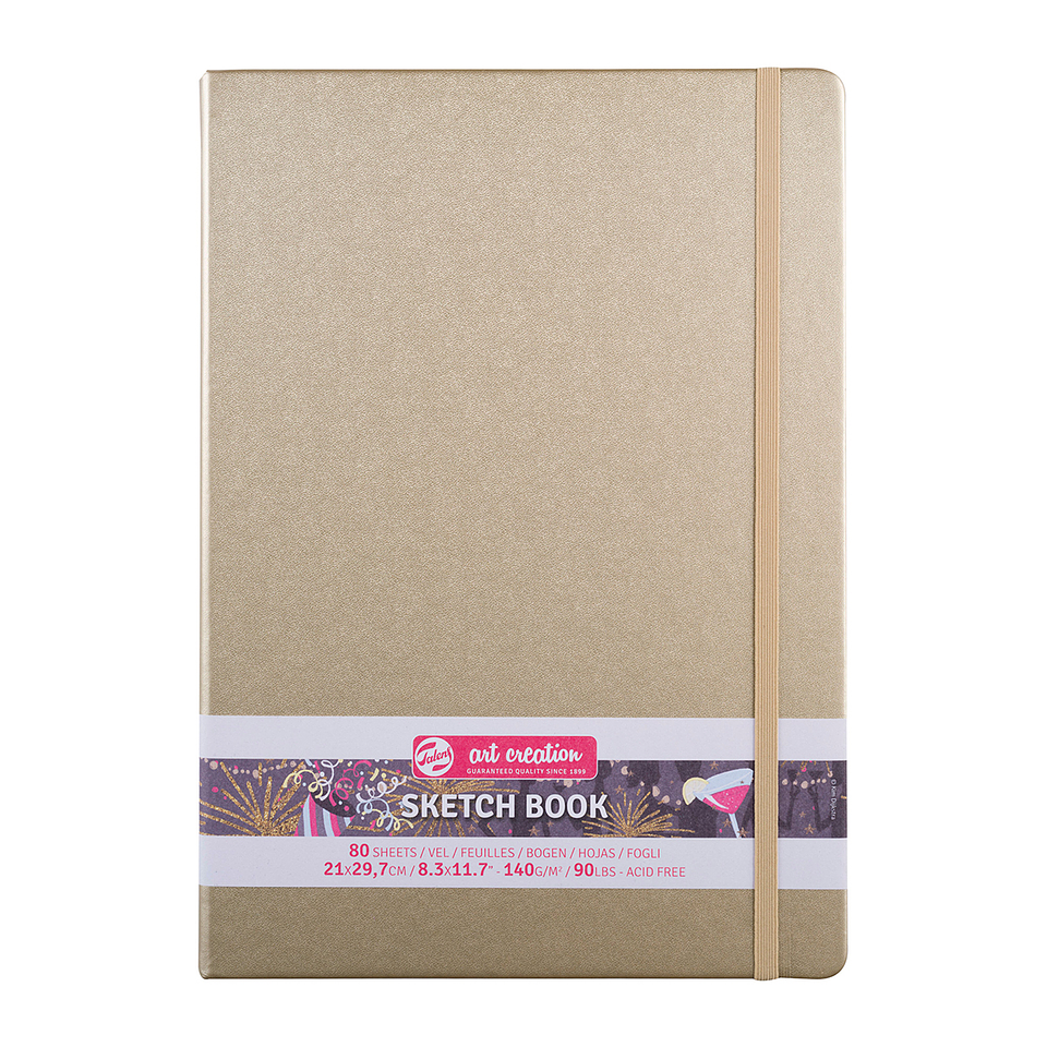 Libreta Sketchbook Dorada Lisa 140grs 80hjs - Art Creation 5