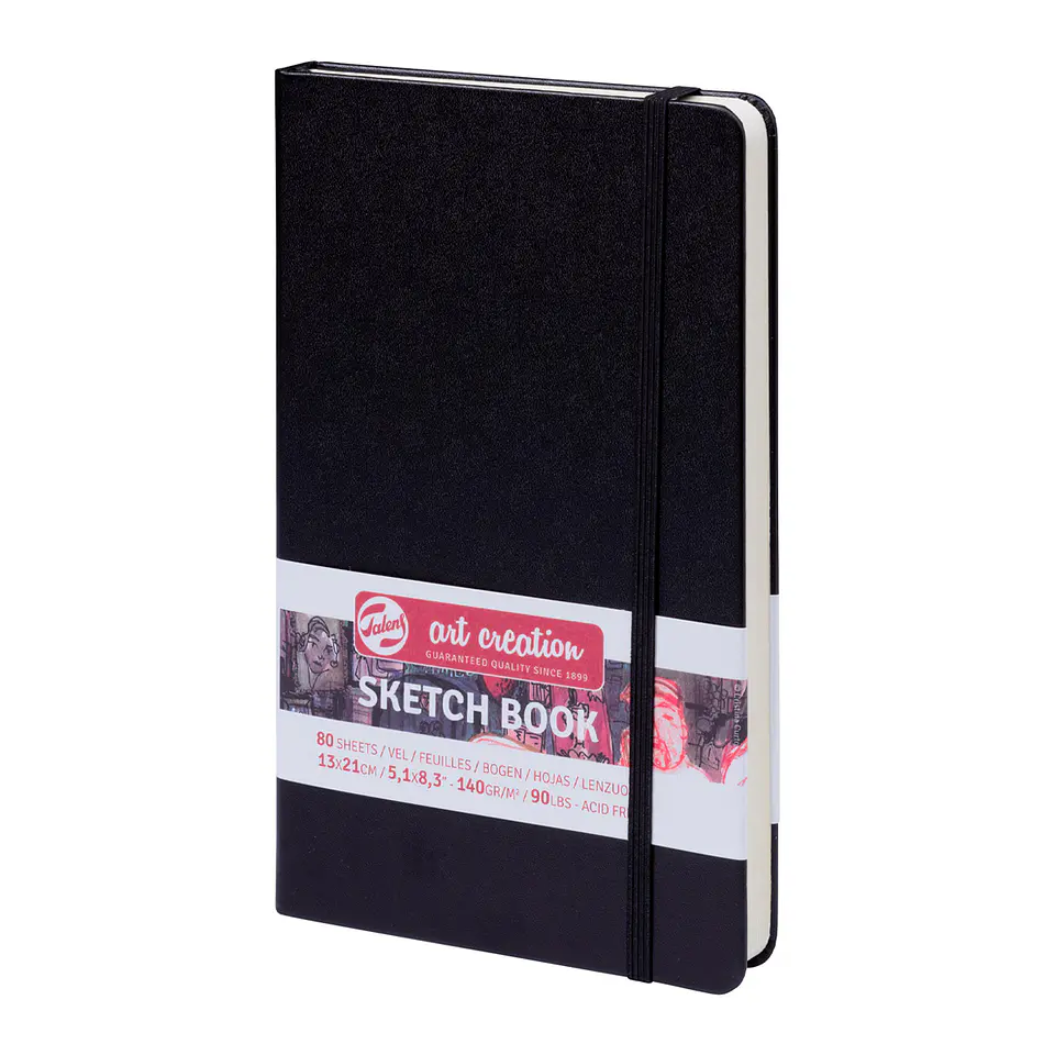 Libreta Sketchbook Negra Lisa 140grs 80hjs - Art Creation 3