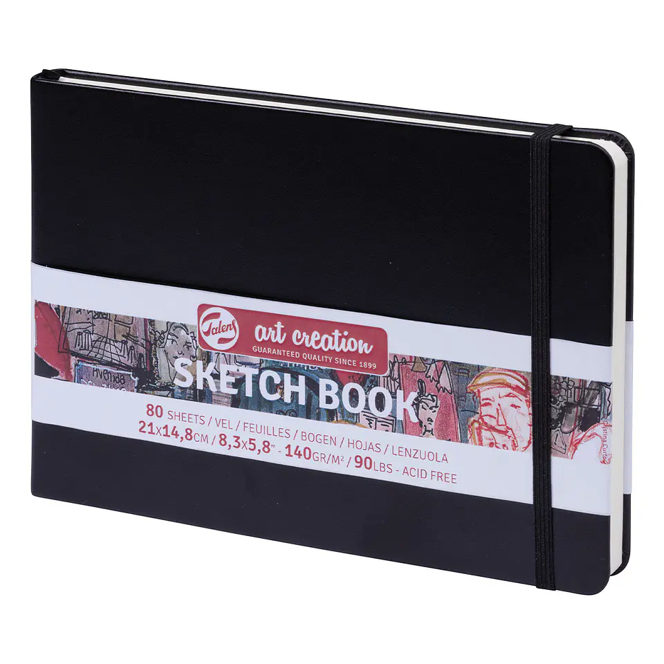 Libreta Sketchbook Negra Lisa 140grs 80hjs - Art Creation 4