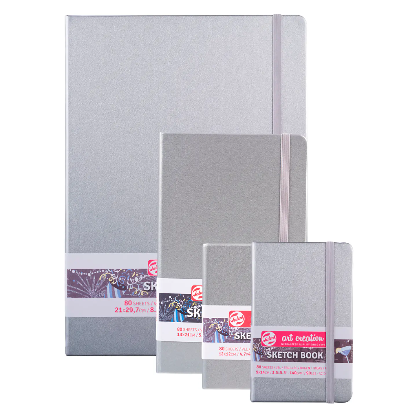 Libreta Sketchbook Plateada Lisa 140grs 80hjs - Art Creation 1