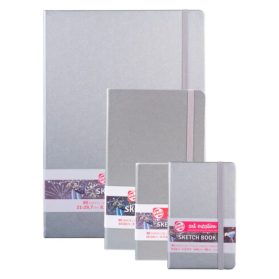 Libreta Sketchbook Plateada Lisa 140grs 80hjs - Art Creation 1