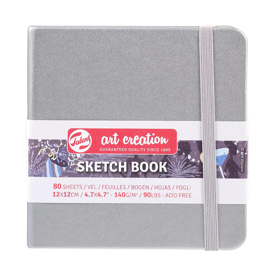 Libreta Sketchbook Plateada Lisa 140grs 80hjs - Art Creation 3