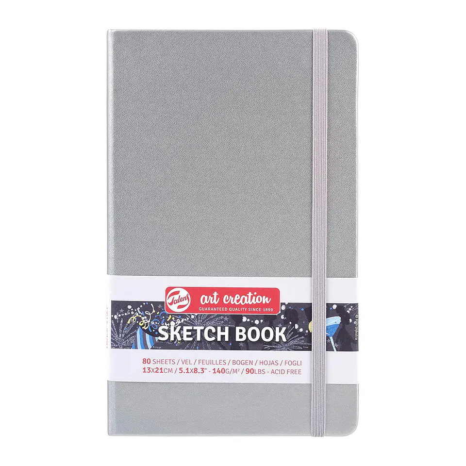 Libreta Sketchbook Plateada Lisa 140grs 80hjs - Art Creation 4