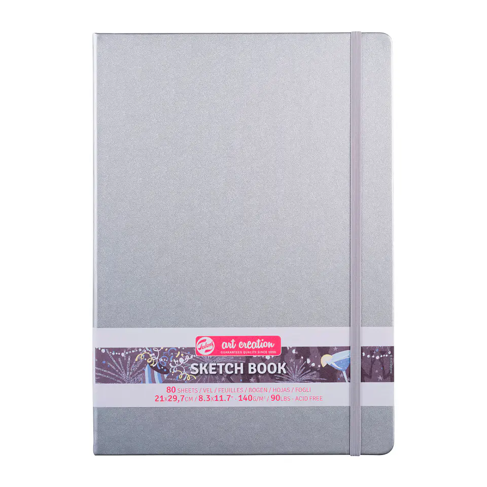 Libreta Sketchbook Plateada Lisa 140grs 80hjs - Art Creation 5