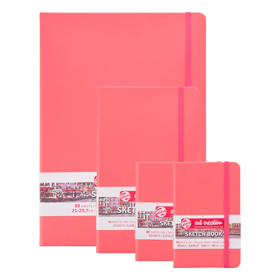 Libreta Sketchbook Rojo Coral Lisa 140grs 80hjs - Art Creation 1