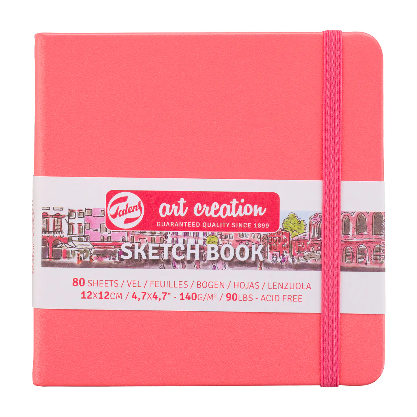 Libreta Sketchbook Rojo Coral Lisa 140grs 80hjs - Art Creation 3