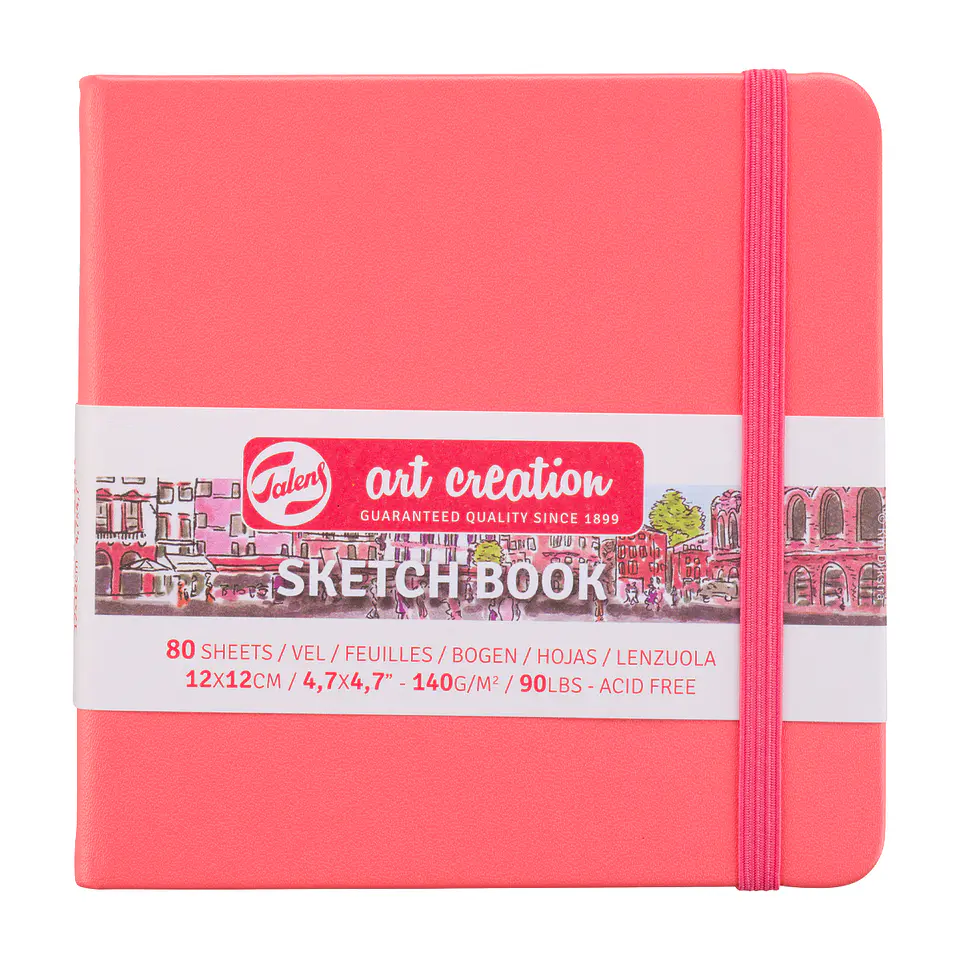 Libreta Sketchbook Rojo Coral Lisa 140grs 80hjs - Art Creation 3
