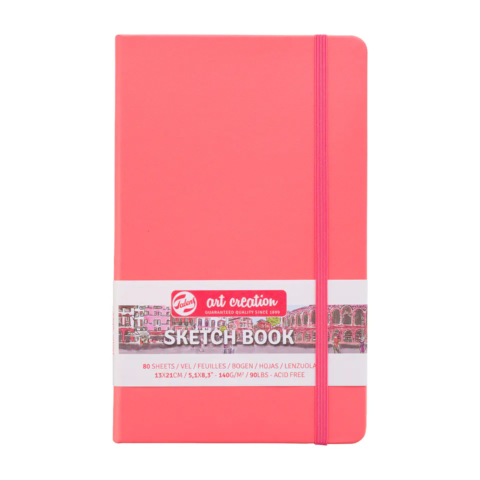 Libreta Sketchbook Rojo Coral Lisa 140grs 80hjs - Art Creation 4