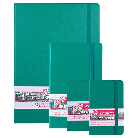 Libreta Sketchbook Verde Bosque Lisa 140grs 80hjs - Art Creation
