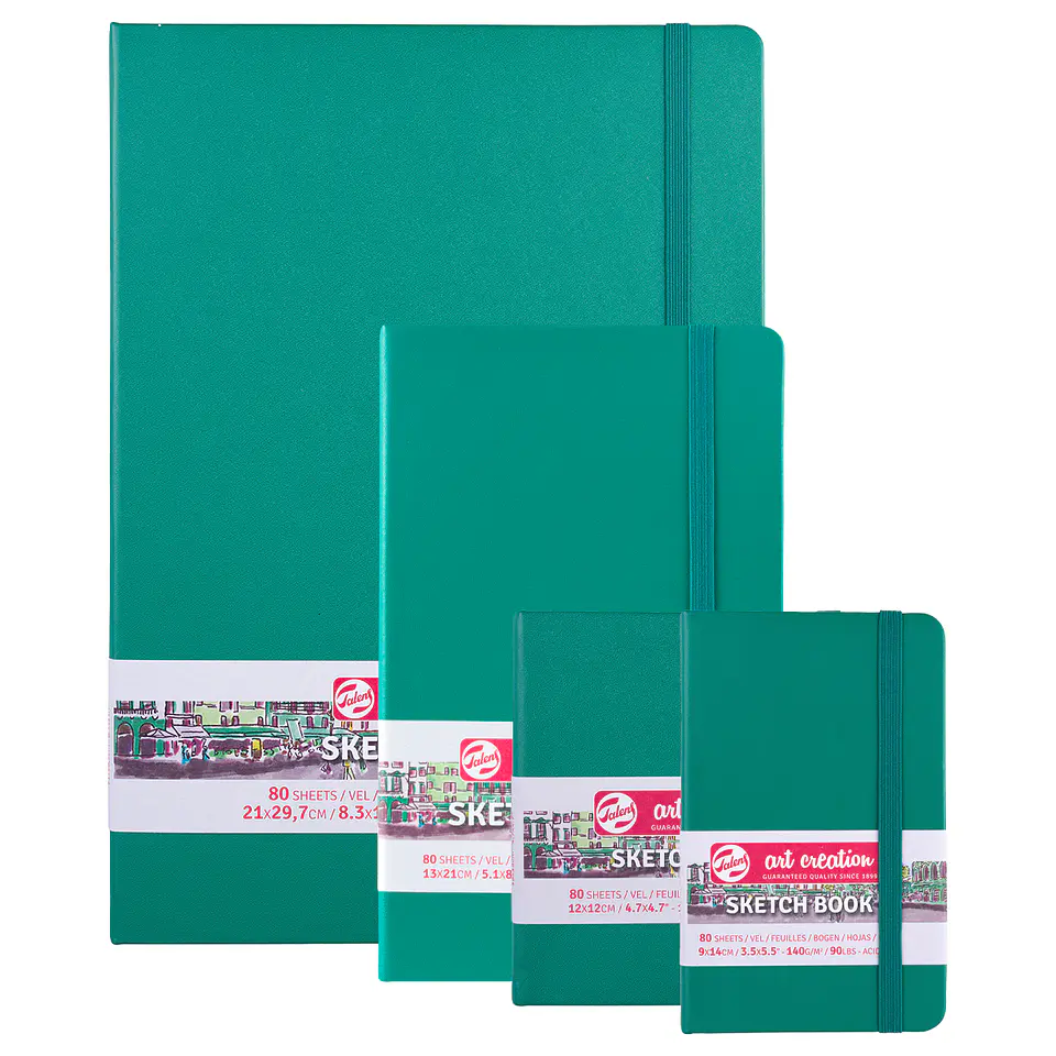 Libreta Sketchbook Verde Bosque Lisa 140grs 80hjs - Art Creation 1