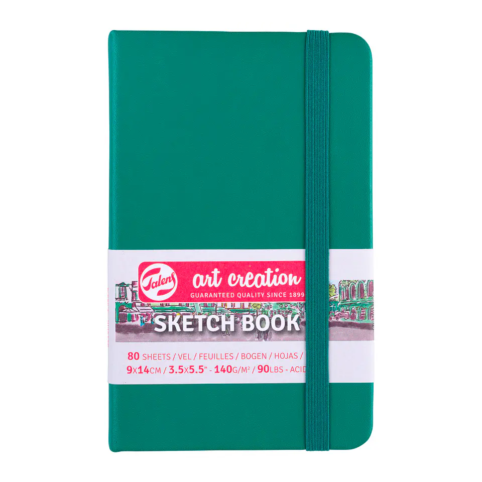 Libreta Sketchbook Verde Bosque Lisa 140grs 80hjs - Art Creation 2