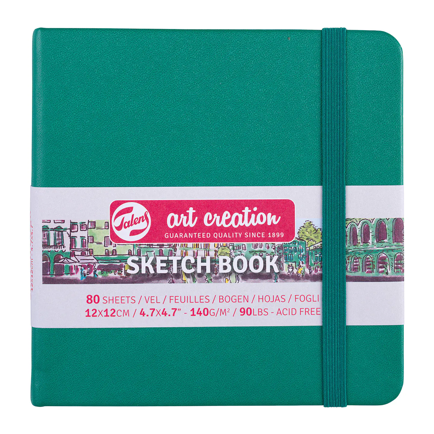 Libreta Sketchbook Verde Bosque Lisa 140grs 80hjs - Art Creation 3