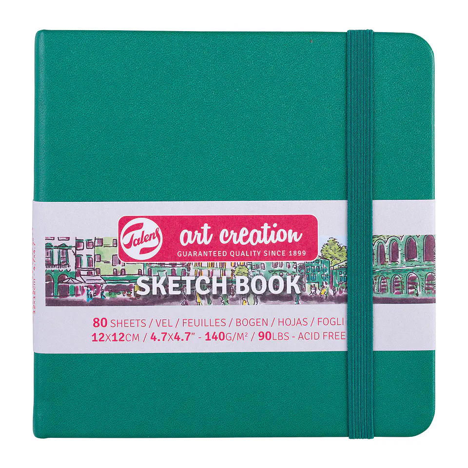 Libreta Sketchbook Verde Bosque Lisa 140grs 80hjs - Art Creation 3