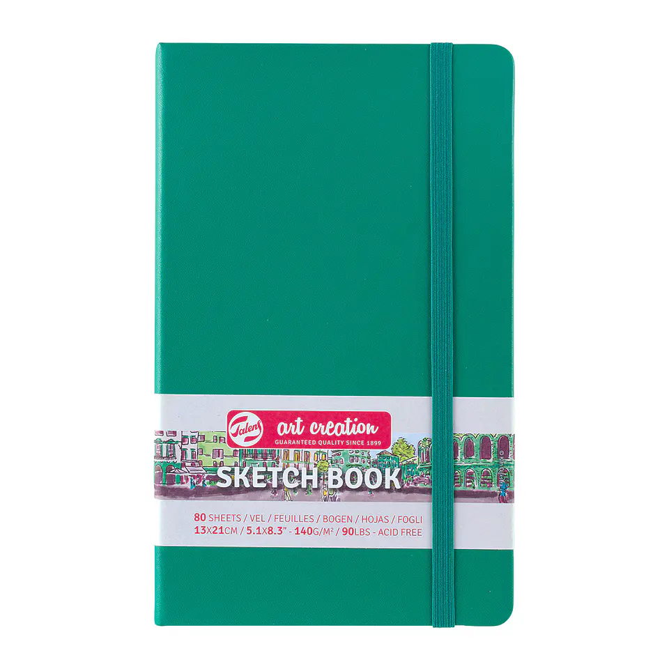 Libreta Sketchbook Verde Bosque Lisa 140grs 80hjs - Art Creation 4